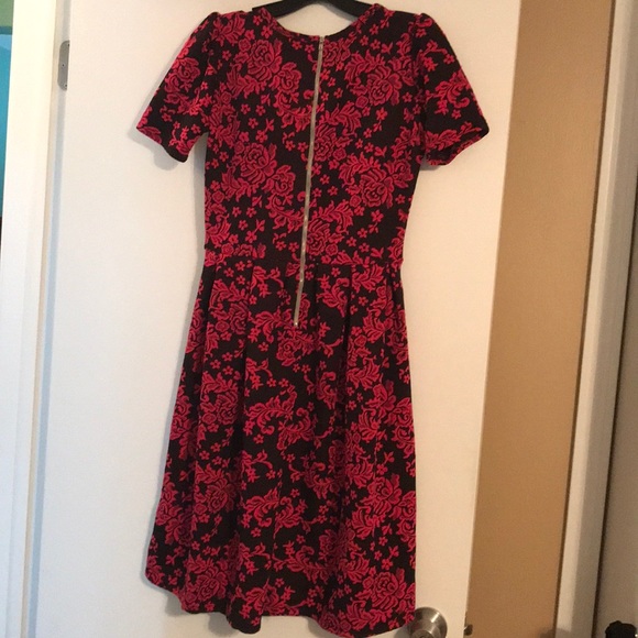 Lularoe Black and Hot Pink Floral Amelia - Picture 5 of 5
